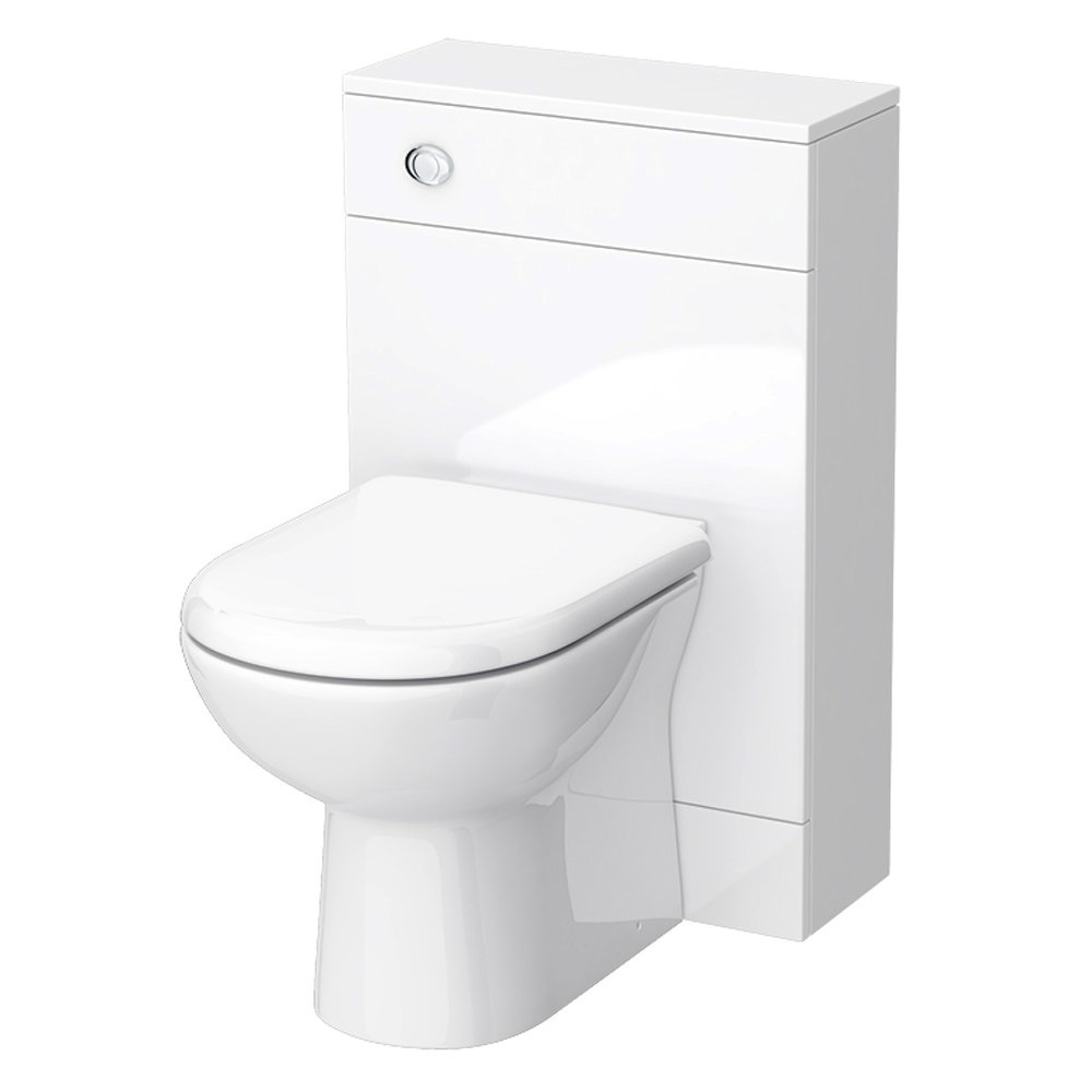Turin High Gloss White Vanity Unit Bathroom Suite W1100 x D400/200mm at