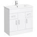 Toreno 1300mm Gloss White Vanity Unit Bathroom Suite - Depth 400/200mm profile small image view 2 