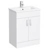 Toreno Vanity Sink With Cabinet - 600mm Modern High Gloss White profile small image view 1 