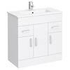 Toreno Vanity Sink With Cabinet - 800mm Modern High Gloss White profile small image view 1 