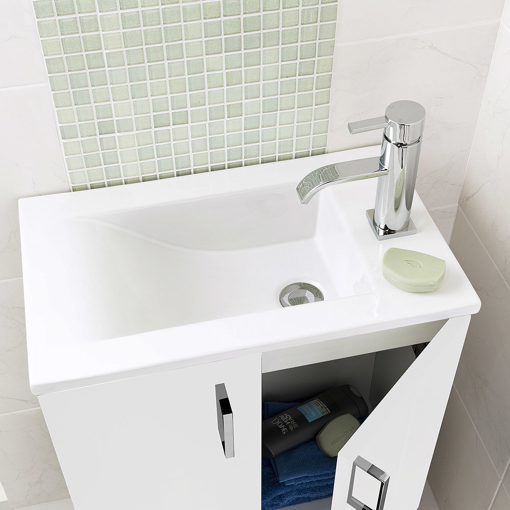 Turin Wall Hung Vanity With Offset Basin White Gloss Online Now