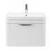 Monza Wall Hung 1 Drawer Vanity Unit w. Chrome Handle W600 x D445mm profile small image view 2 