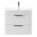 Monza Wall Hung 2 Drawer Vanity Unit w. Chrome Handles W600 x D445mm profile small image view 2 
