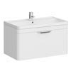 Monza Wall Hung 1 Drawer Vanity Unit w. Chrome Handle W800 x D445mm profile small image view 1 