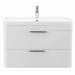 Monza Wall Hung 2 Drawer Vanity Unit w. Chrome Handles W800 x D450mm profile small image view 3 