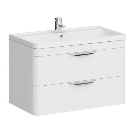 Monza Wall Hung 2 Drawer Vanity Unit W Basin W800 X D450mm At Victorian Plumbing Uk Monza Wall Hung 2 Drawer Vanity Unit W, Monza Grey 800mm Wall Hung 2 Drawer Vanity Unit