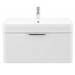 Monza 800 Wall Mounted Vanity Unit incl. Side Cabinet (Gloss White with Chrome Handles) profile small image view 3 