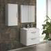 Monza Wall Mounted Medium Cupboard (Gloss White with Chrome Handle - W350 x D250mm) profile small image view 3 