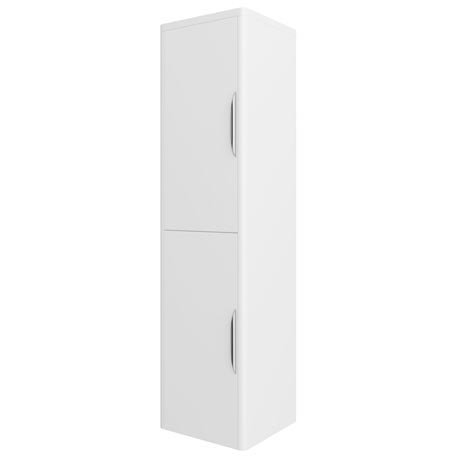 Monza Wall Mounted Tall Cupboard - High Gloss White W350 x D250mm - FPA009