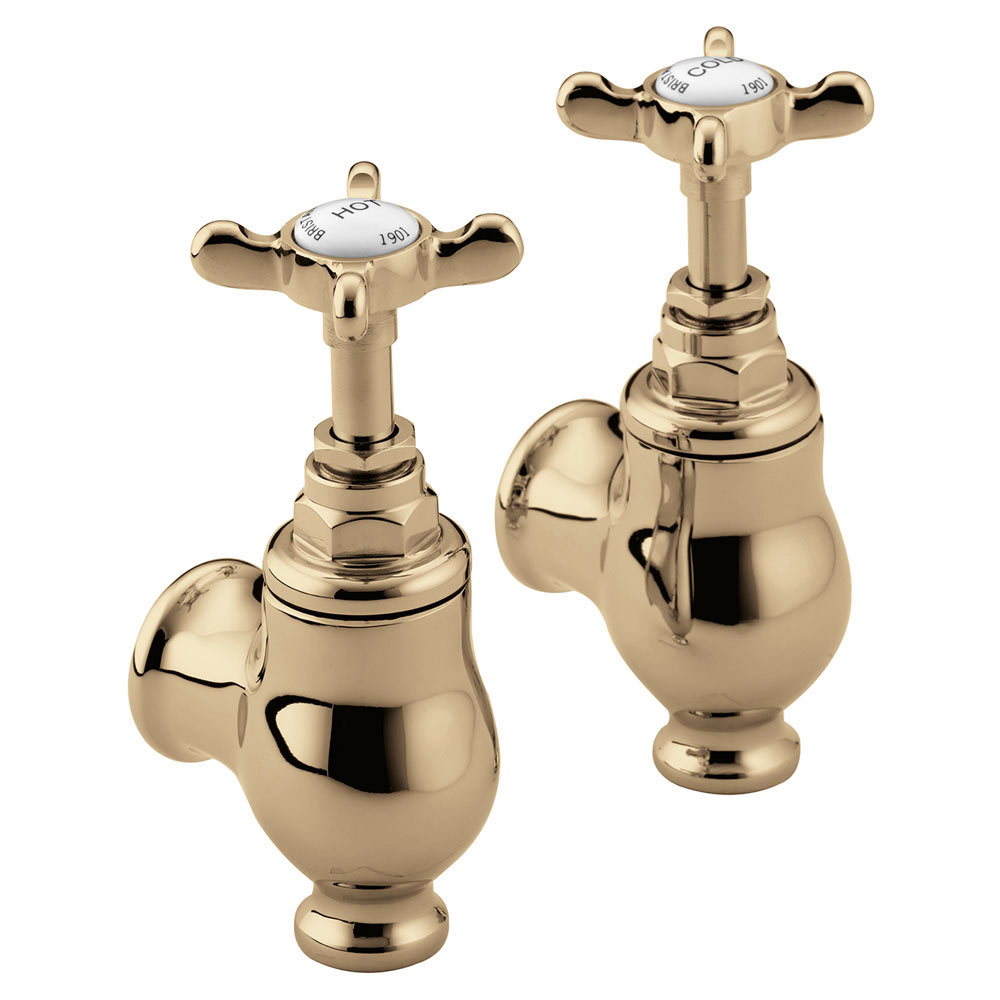 Bristan 1901 Traditional Globe Bath Taps Gold Plated NGLOGCD at