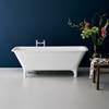 Clearwater - Lonio Natural Stone Bath Hand Polished White - 1700 x 750mm - N19 profile small image view 1 