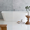 Clearwater Patinato Clear Stone Gloss White Back To Wall Bath - 1690 x 800 - N3BCS profile small image view 1 