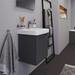 Duravit No.1 800mm Graphite Matt 1-Drawer Wall Mounted Vanity Unit with Basin (Trap Cut-Out) profile small image view 5 