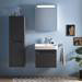 Duravit No.1 600mm Graphite Matt 1-Drawer Wall Mounted Vanity Unit with Basin profile small image view 2 