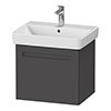 Duravit No.1 600mm Graphite Matt 1-Drawer Wall Mounted Vanity Unit with Basin profile small image view 1 