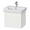 Duravit No.1 600mm White Matt 1-Drawer Wall Mounted Vanity Unit with Basin (Trap Cut-Out) profile small image view 1 