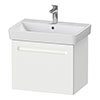 Duravit No.1 650mm White Matt 1-Drawer Wall Mounted Vanity Unit with Basin (Trap Cut-Out) profile small image view 1 