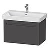 Duravit No.1 800mm Graphite Matt 1-Drawer Wall Mounted Vanity Unit with Basin profile small image view 1 