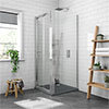 Newark 800 x 800mm Bi-Folding Shower Enclosure + Slate Effect Tray profile small image view 1 