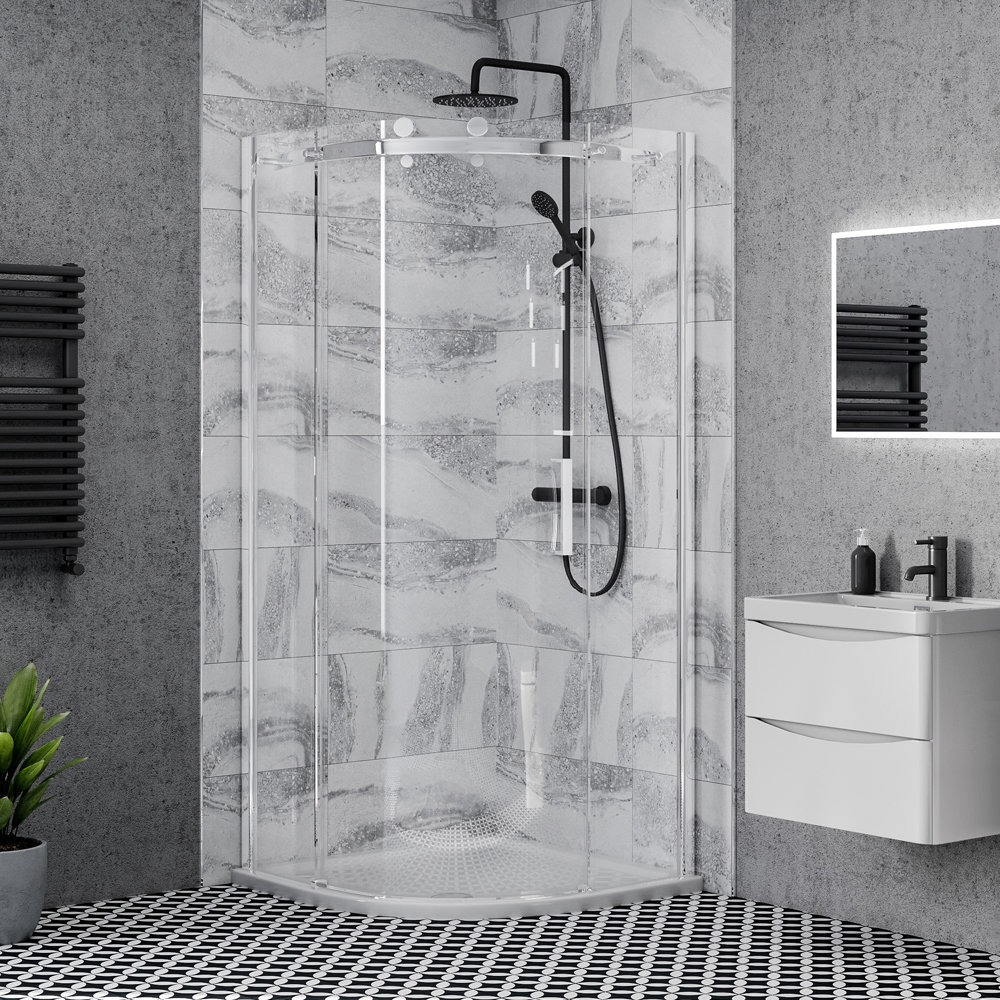 Nova Frameless 900 x 900mm Single Door Quadrant Shower Enclosure