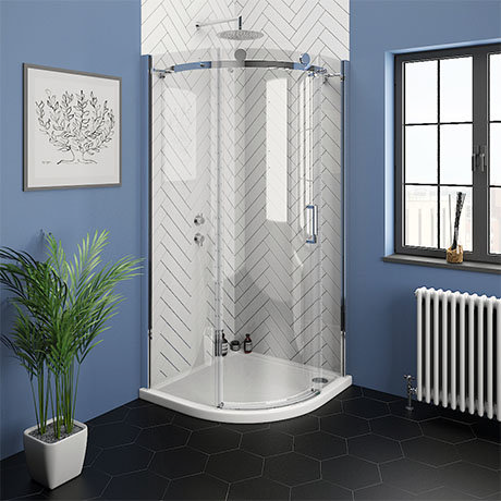 Nova Frameless 900 x 900mm Single Door Quadrant Shower Enclosure