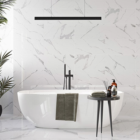 Napa White Marble Effect Wall Tiles - 300 x 600mm
