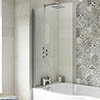 1400 Curved Shower Bath Screen profile small image view 1 