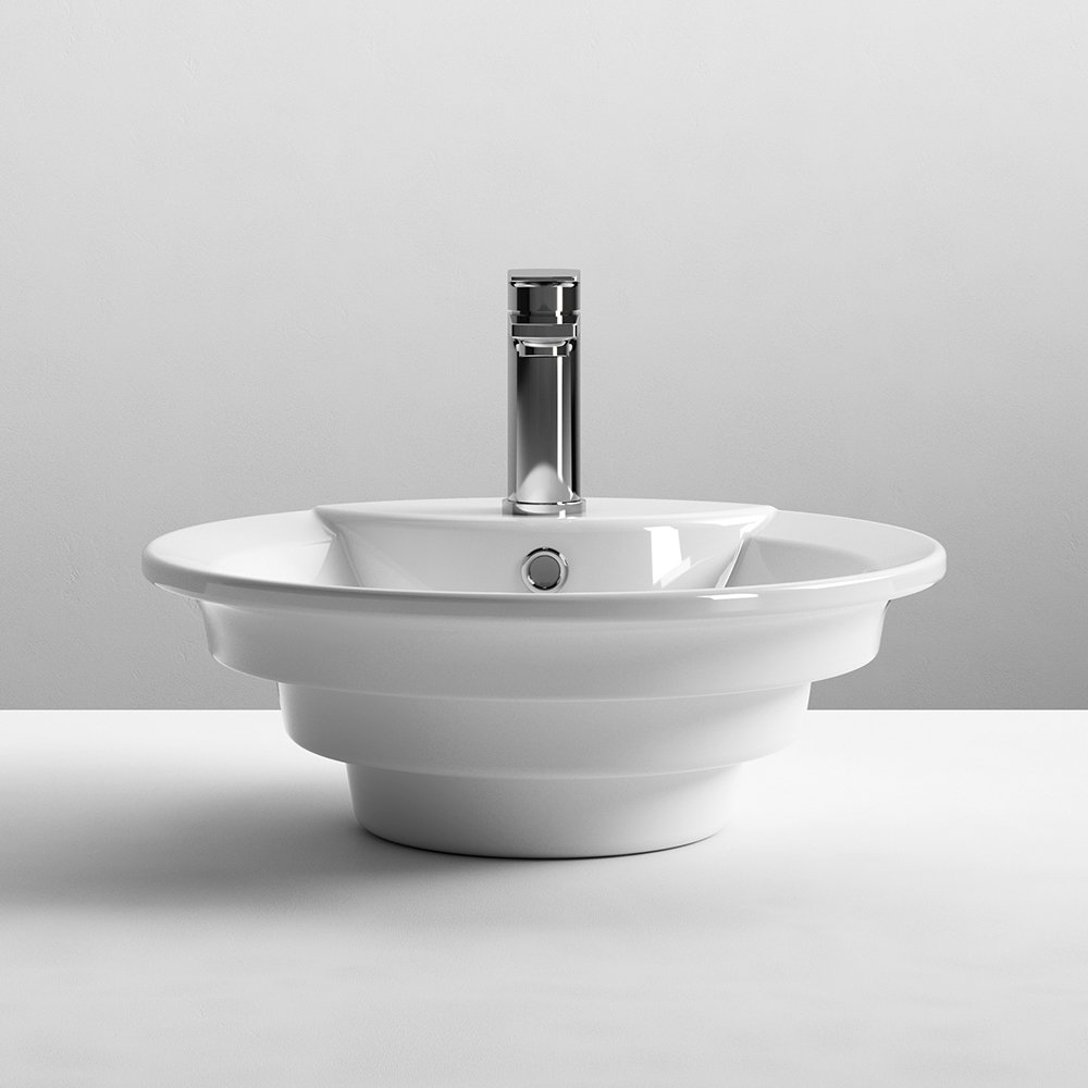 Nuie Round Tiered 460mm Ceramic Counter Top Basin - NBV006