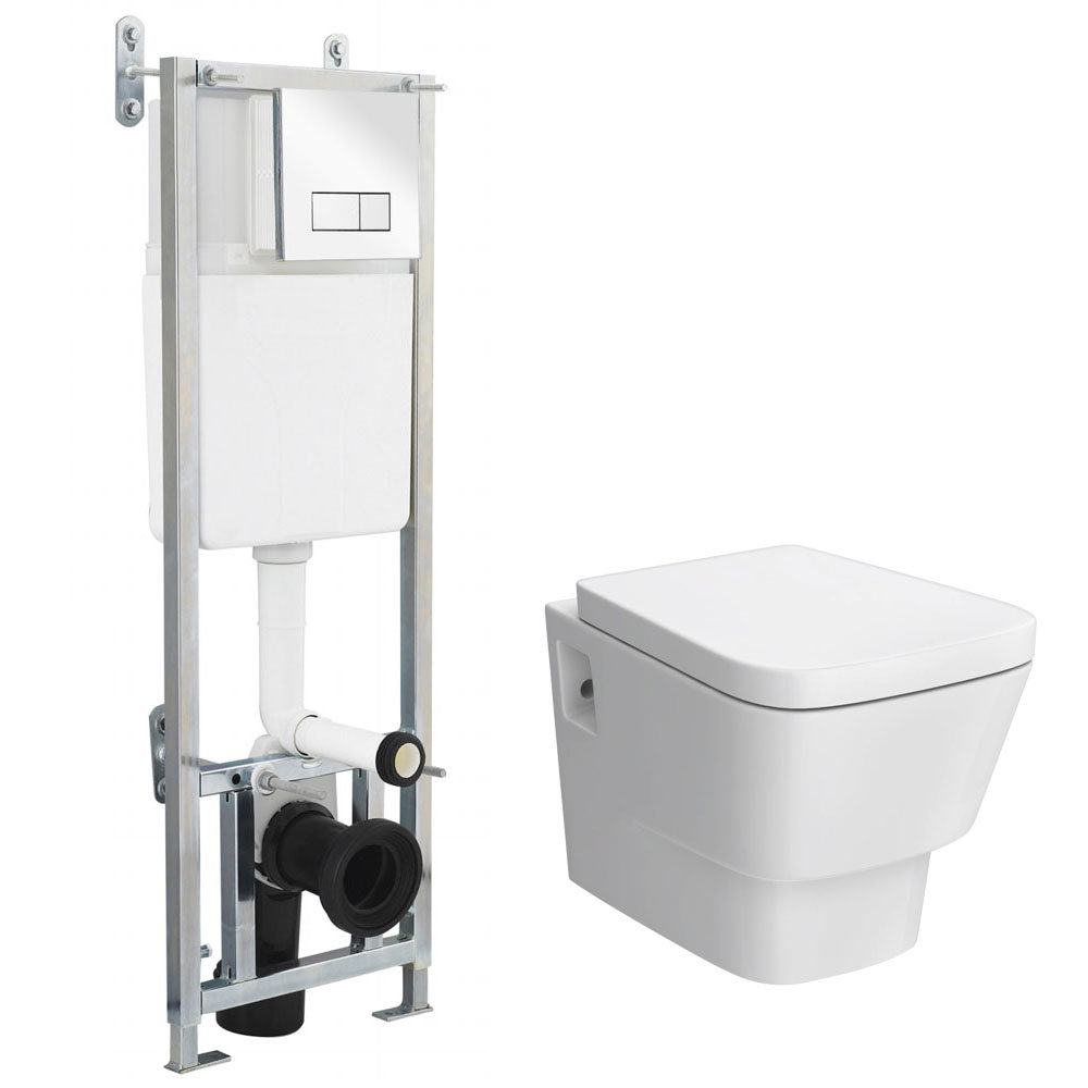 Premier Cambria Wall Hung Toilet with Dual Flush Concealed WC Cistern