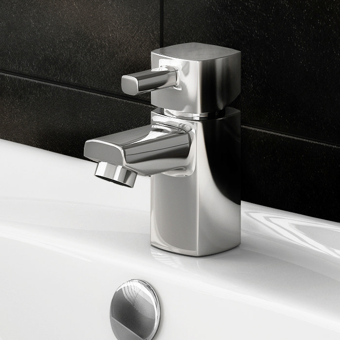 Neo Minimalist Cloakroom Mono Basin Mixer Chrome at Victorian Plumbing UK