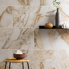 Nesta Carrara Marble Effect Wall &amp; Floor Tiles - 300 x 600mm