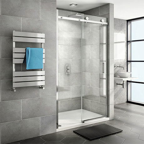 Nova Frameless Sliding Shower Door At Victorian Plumbing Uk