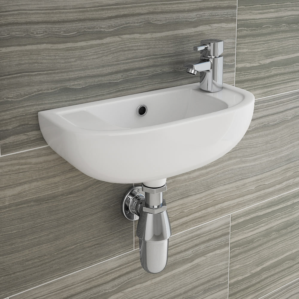 Nile Compact 455 x 205mmm Wall Hung Cloakroom Basin Victorian Plumbing UK