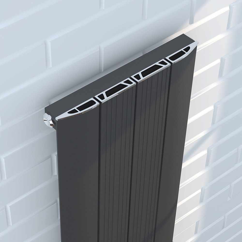 Nova Anthracite Vertical Single Panel Aluminium Radiator 1800 x 375mm