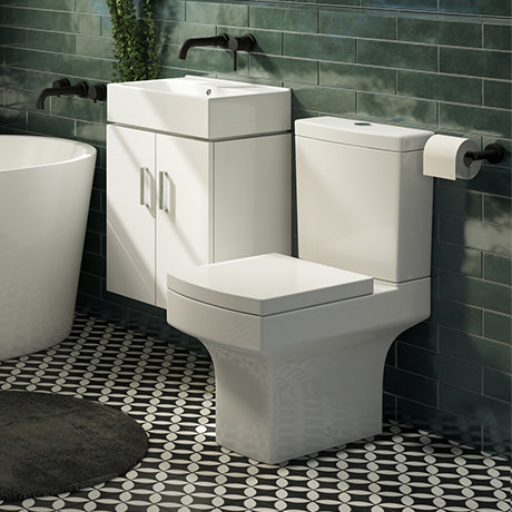 Nova Small Wall Hung 0TH Vanity + Square Toilet