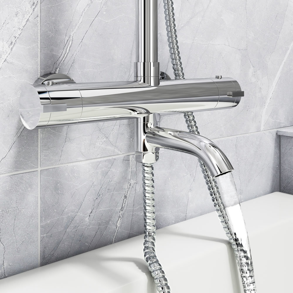 Nova Round Thermostatic Shower Kit with Bath Filler Victorian Plumbing UK