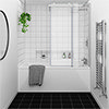 Nova Square Single Ended Bath with Sliding Bath Screen profile small image view 1 