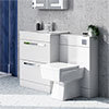 Nova High Gloss White Vanity Bathroom Suite - W1100 x D400/200mm profile small image view 1 