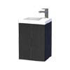 Miller - New York 40 Wall Hung Single Door Vanity Unit with Ceramic Basin - Black profile small image view 1 