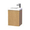 Miller - New York 40 Wall Hung Single Door Vanity Unit with Ceramic Basin - Oak profile small image view 1 