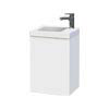 Miller - New York 40 Wall Hung Single Door Vanity Unit with Ceramic Basin - White profile small image view 1 