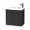 Miller - New York 60 Wall Hung Two Door Vanity Unit with Ceramic Basin - Black profile small image view 1 