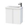 Miller - New York 60 Wall Hung Two Door Vanity Unit with Ceramic Basin - White profile small image view 1 