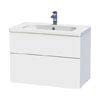 Miller - New York 80 Wall Hung Two Drawer Vanity Unit with Ceramic Basin - White profile small image view 1 
