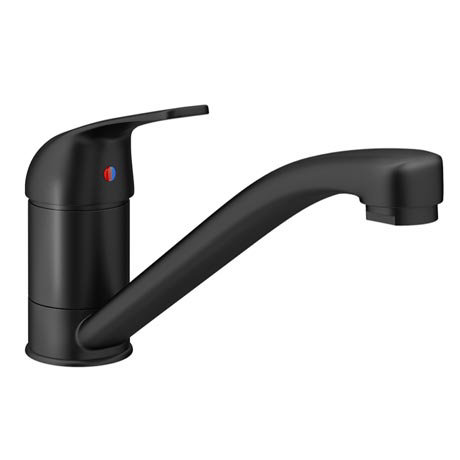 Neptune Black Single Lever Kitchen Sink Mixer Tap with Swivel Spout