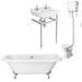 Newbury Traditional Back-to-Wall Roll Top Bath Suite profile small image view 7 