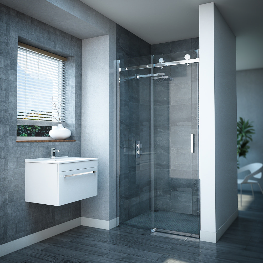 Nova Frameless Sliding Shower Door at Victorian Plumbing UK