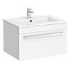 Nova Wall Hung Vanity Sink With Cabinet - 600mm Modern High Gloss White Small Image