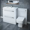 Nova High Gloss White Vanity Bathroom Suite - W1300 x D400/200mm profile small image view 1 