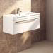 Nova 1000mm Wall Hung Vanity Sink With Cabinet - Modern High Gloss White profile small image view 2 